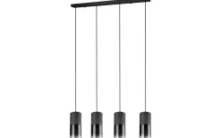 Robin Takpendel 4-delad E27 matt svart/rökfärgad