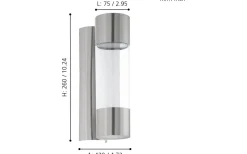 Eglo Robledo Fasadlampa LED 3000K 2x3,7W Rostfritt Stål IP44* Vägglampor Utomhus