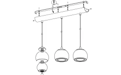 Eglo Rocamar Taklampa 78cm Koppar* Avlånga Taklampor