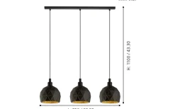 Eglo Roccaforte Taklampa 75cm Svart/Guld* Avlånga Taklampor