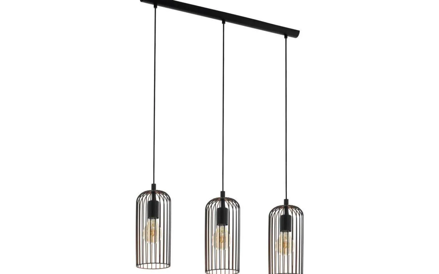 Avlånga Taklampor<Eglo Roccamena Taklampa 73cm 3L Svart/Koppar