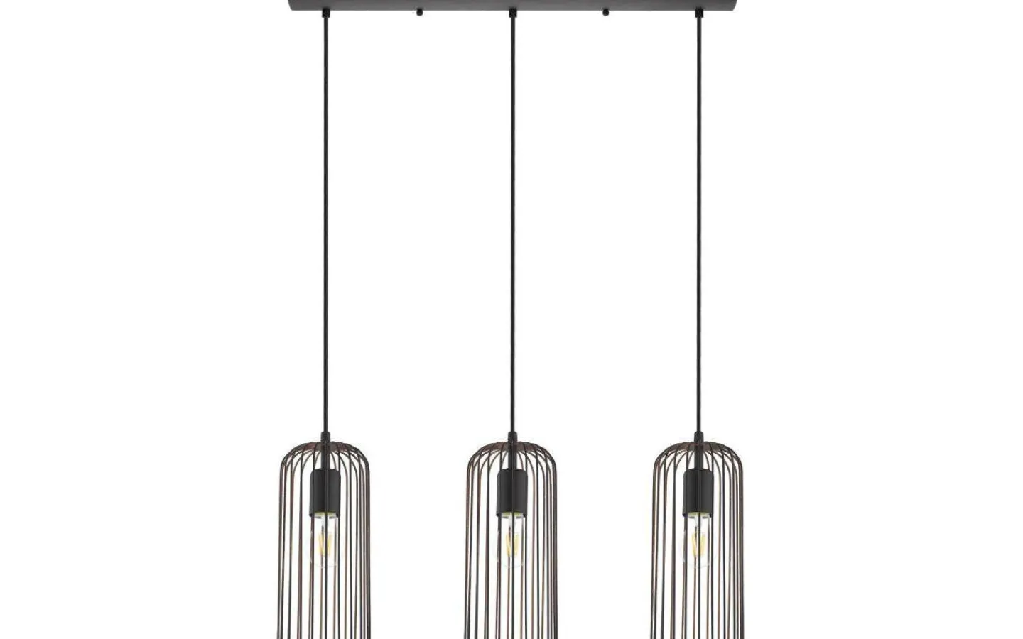 Avlånga Taklampor<Eglo Roccamena Taklampa 73cm 3L Svart/Koppar