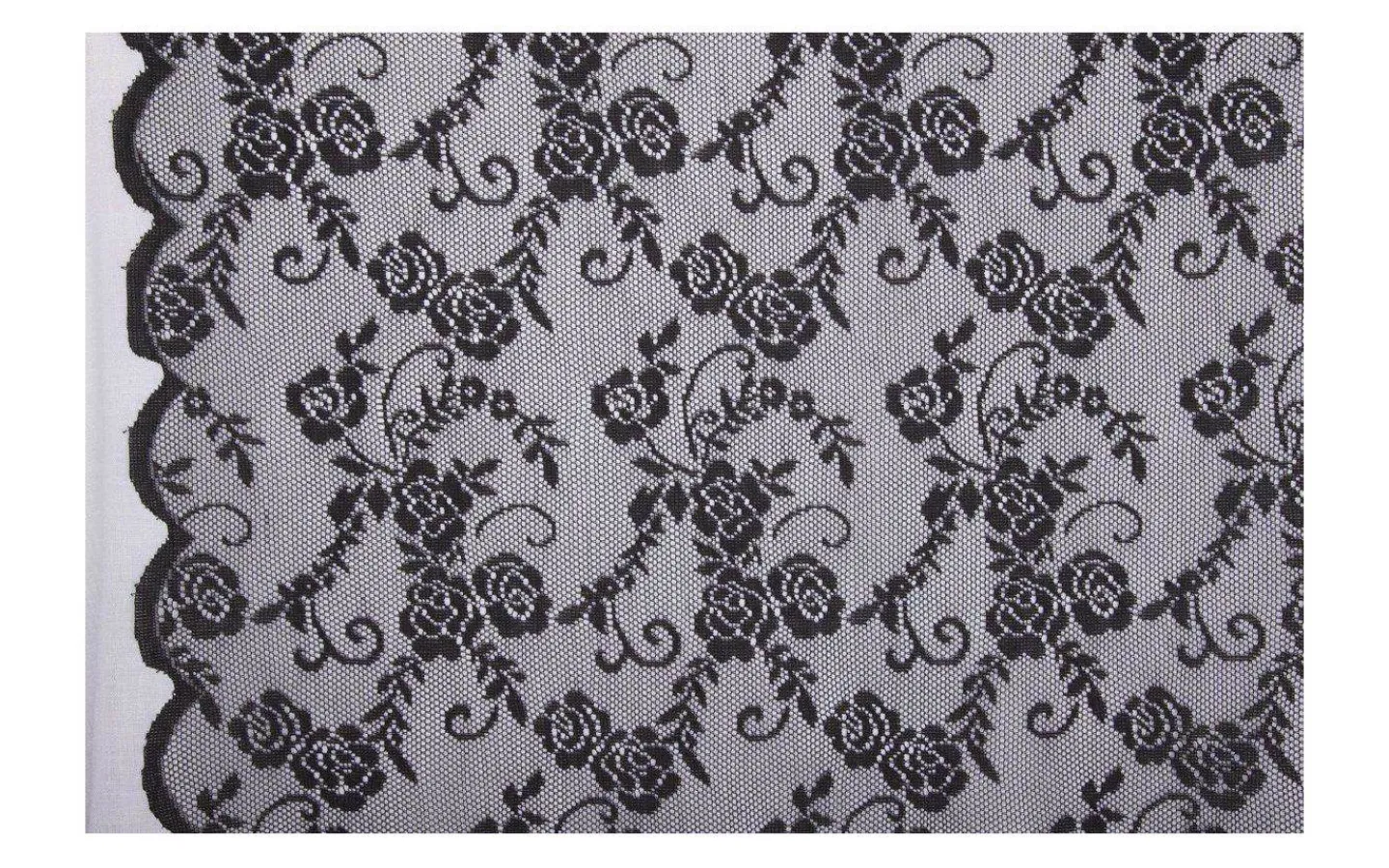 Gardinkappa Metervara<Svanefors Rolty Gardinkappa Polyestertyg Metervara med kanal Svart 50cm