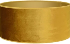 Cylinder Lampskärmar<Hallbergs Roma Cylinder Lampskärm Sammet Ø30cm Guldgul