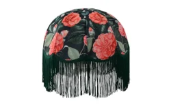 Mönstrade Lampskärmar<Hallbergs Romantic Rose Lampskärm Ø35cm med Grön frans