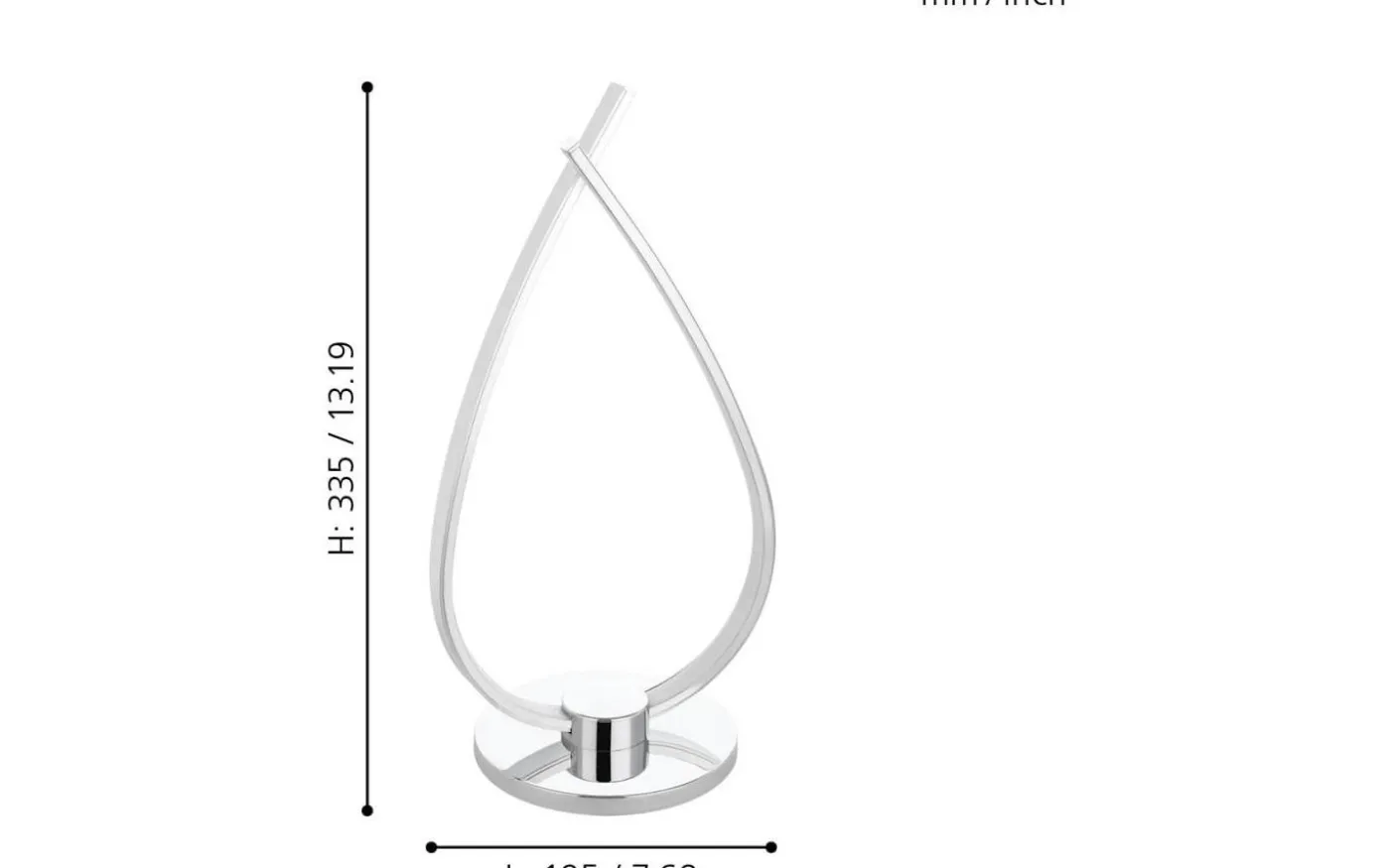 Roncade Bordslampa 34cm LED 3000K 14W Krom
