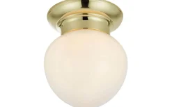 Badrumslampor Tak<Markslojd Ronda Plafond 19cm Vit/Mässing IP44