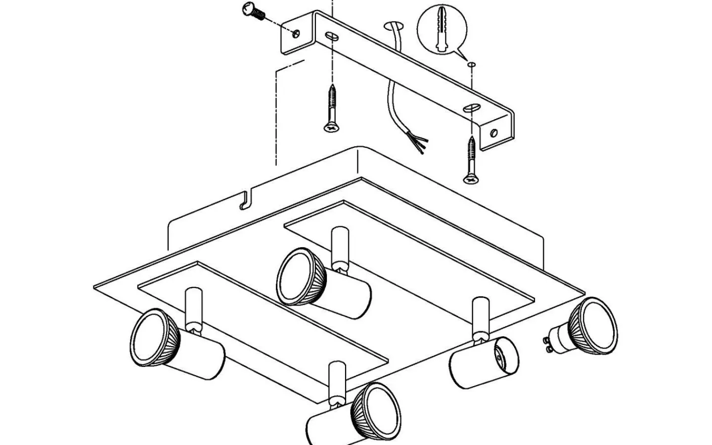 Eglo Rottelo Takspotlight 26cm GU10 LED 4x4,6W Nickel* Takspot Med Minst 4 Lampor