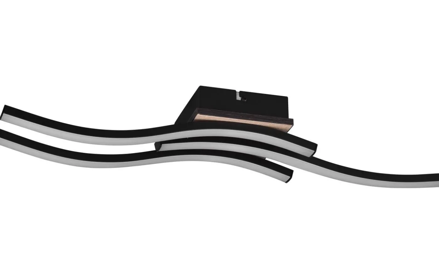 Route Plafond LED 3-delad träimitation/mattsvart