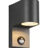 Upp Eller Nedljus Lampor<Trio Lighting Roya Vägglampa GU10 antracit rund rörelsesensor IP44