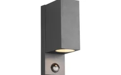Trio Lighting Roya Vägglampa 2xGU10 antracit fyrkantig rörelsesensor IP44* Upp & Nedljus Lampor