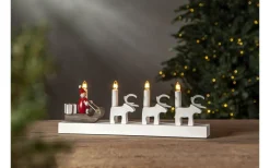 Rudolf Adventsljusstake 15cm Vit/Röd