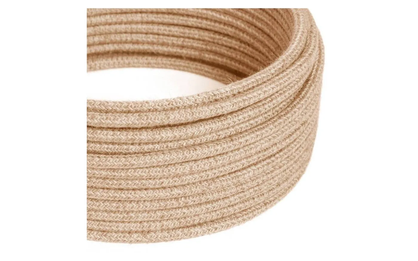 Rund Jute Textilkabel 2x0,75 Metervara