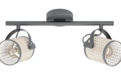 Takspot Med 2 Lampor<Eglo Ruscomb Takspotlight 44cm 2L Natur/Svart