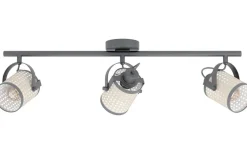 Eglo Ruscomb Takspotlight 78cm 3L Natur/Svart* Takspot Med 3 Lampor