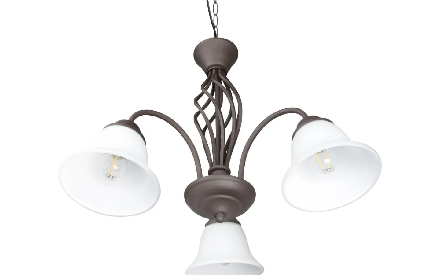 Trio Lighting Rustica Takkrona 55cm 3-delad E27 rustik* Stora Taklampor Ø50-69 Cm