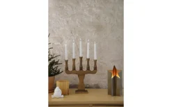 Batteridrivna Adventsljusstakar|Visa Alla Adventsljusstakar<Markslojd Rydboholm Batteridriven Adventsljusstake 53cm Betsad Brun