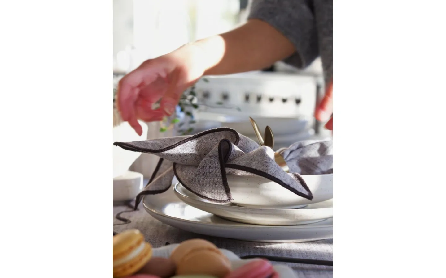 Servetter & Servettringar<Svanefors Sabina Servett 4P Asfalt 45x45cm