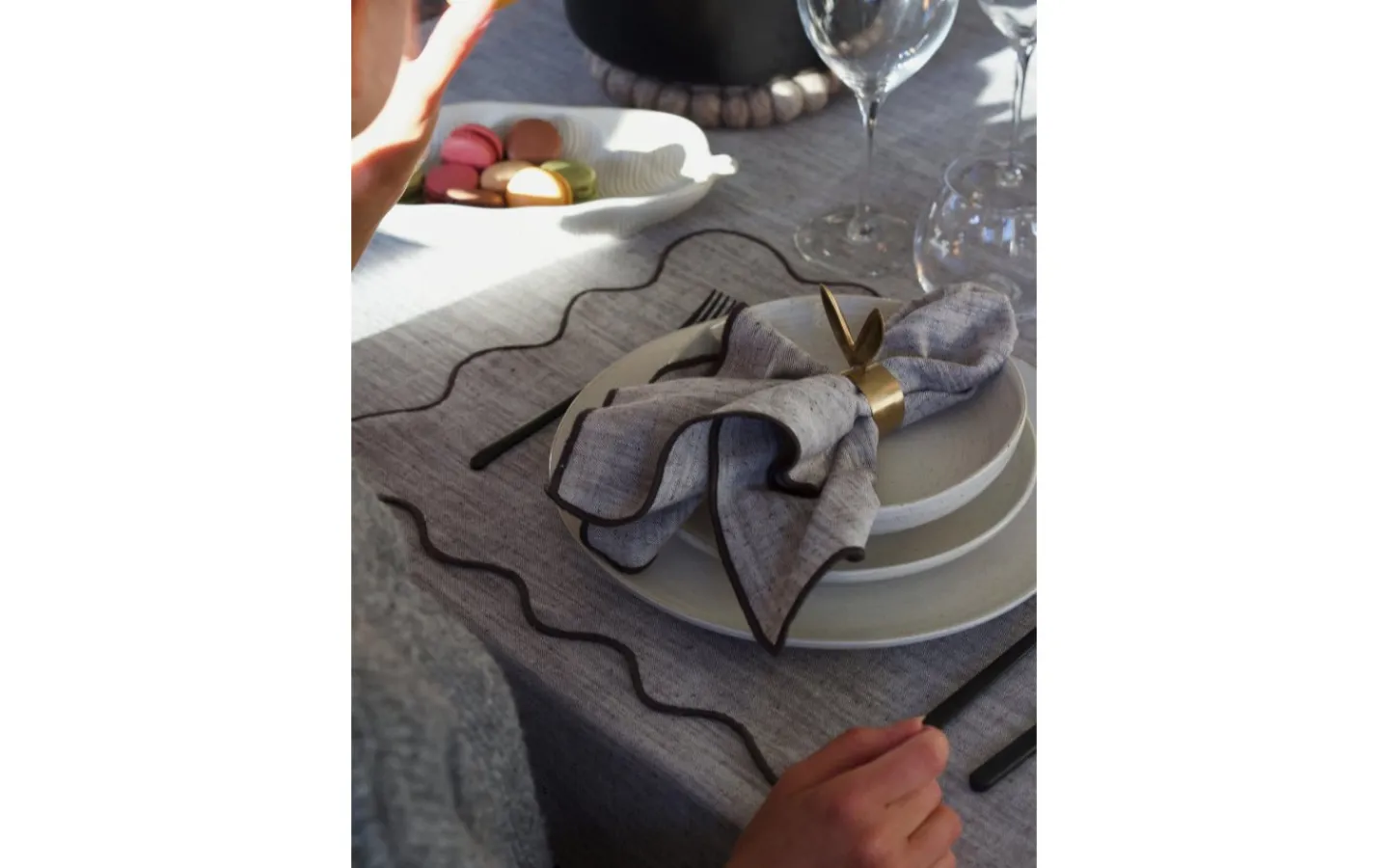 Servetter & Servettringar<Svanefors Sabina Servett 4P Asfalt 45x45cm