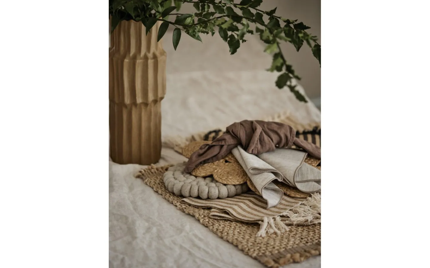 Svanefors Sabina Servett 4P Beige 45x45cm* Servetter & Servettringar