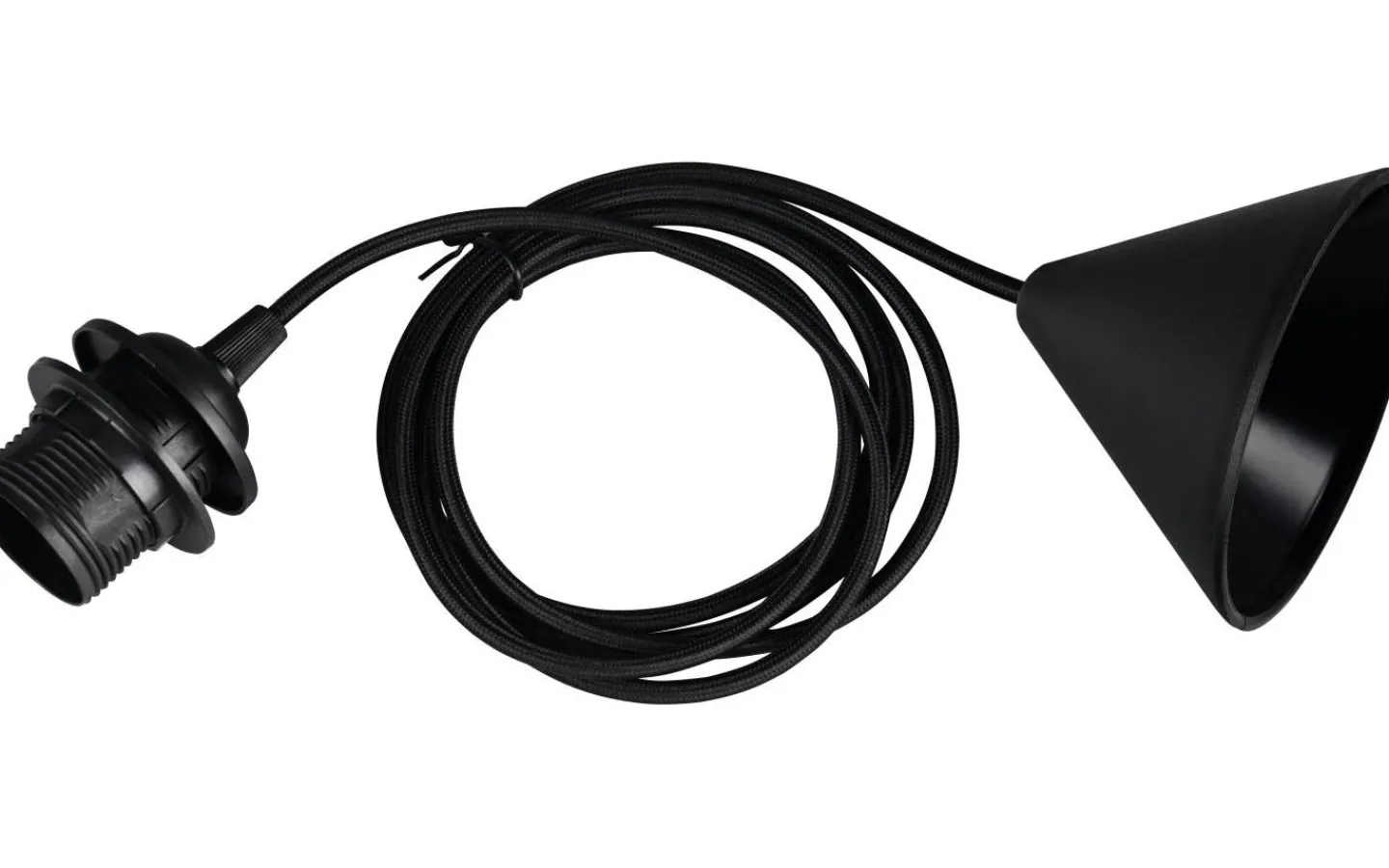 Takupphäng|Sladdställ Med Sockel<Trio Lighting Sala E27-upphängningssats 2m svart med textilsnöre