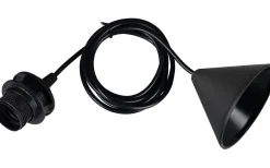 Sala E27-upphängningssats 2m svart med plastlina