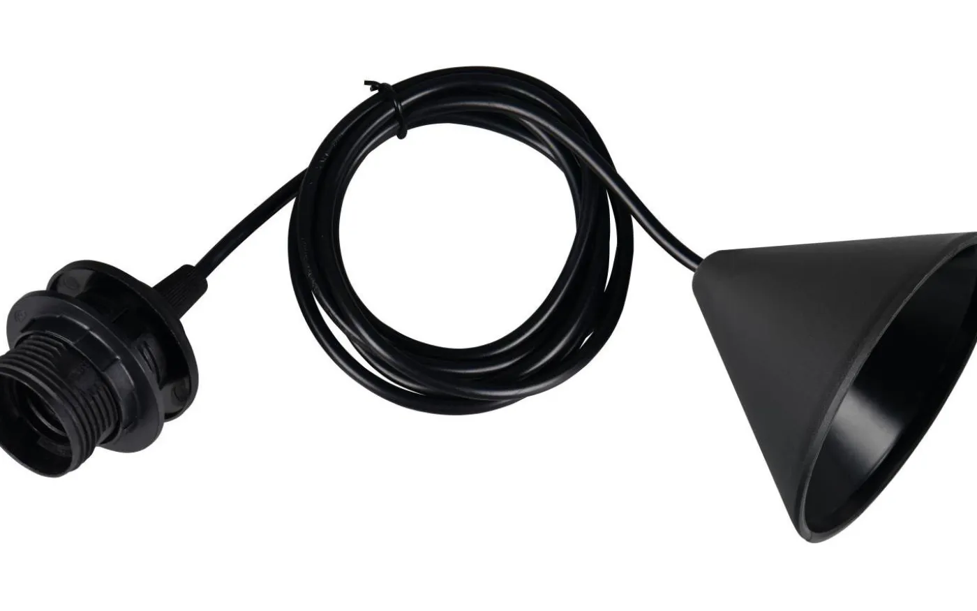 Sala E27-upphängningssats 2m svart med plastlina