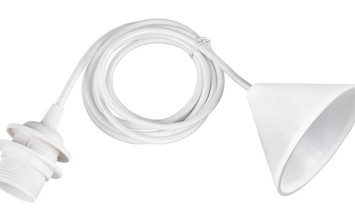 Sala E27-upphängningssats 2m vit med textilsladd