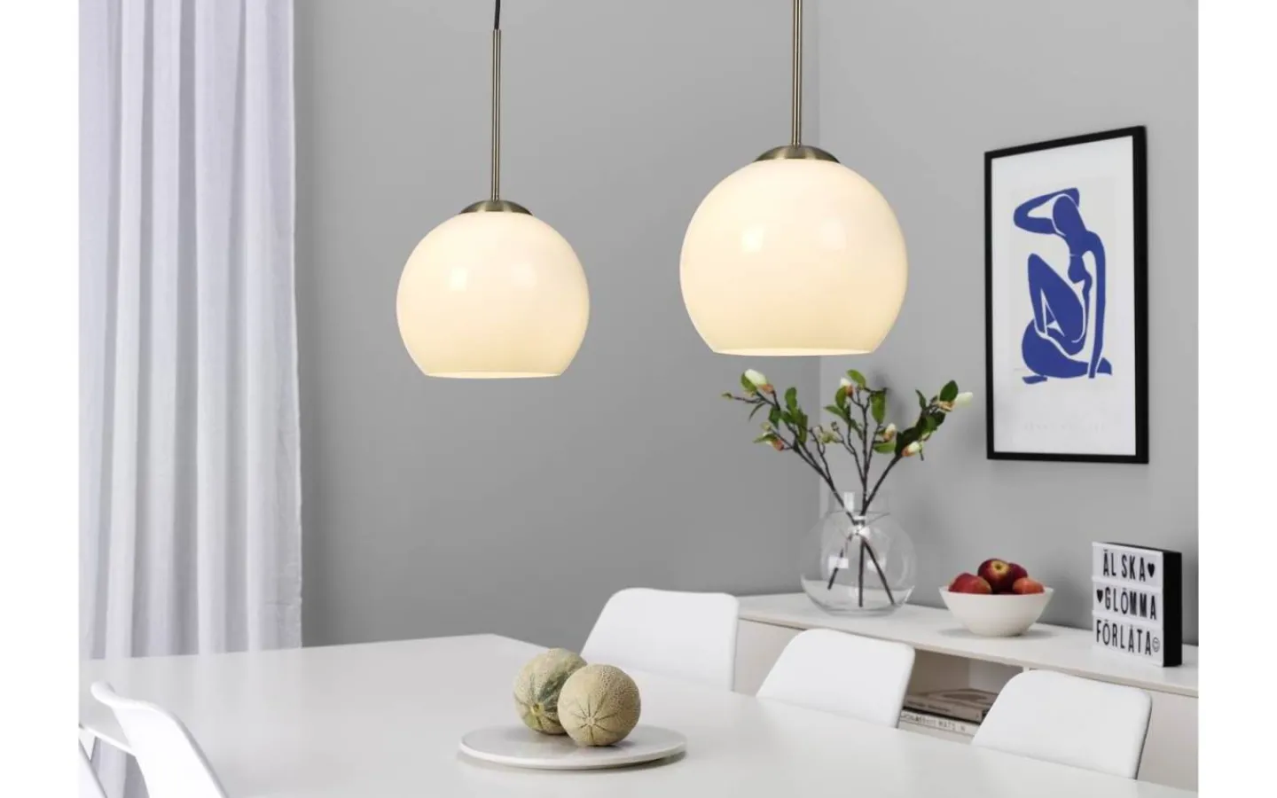 Avlånga Taklampor<Cottex Salle Taklampa 82cm Antik/Opal