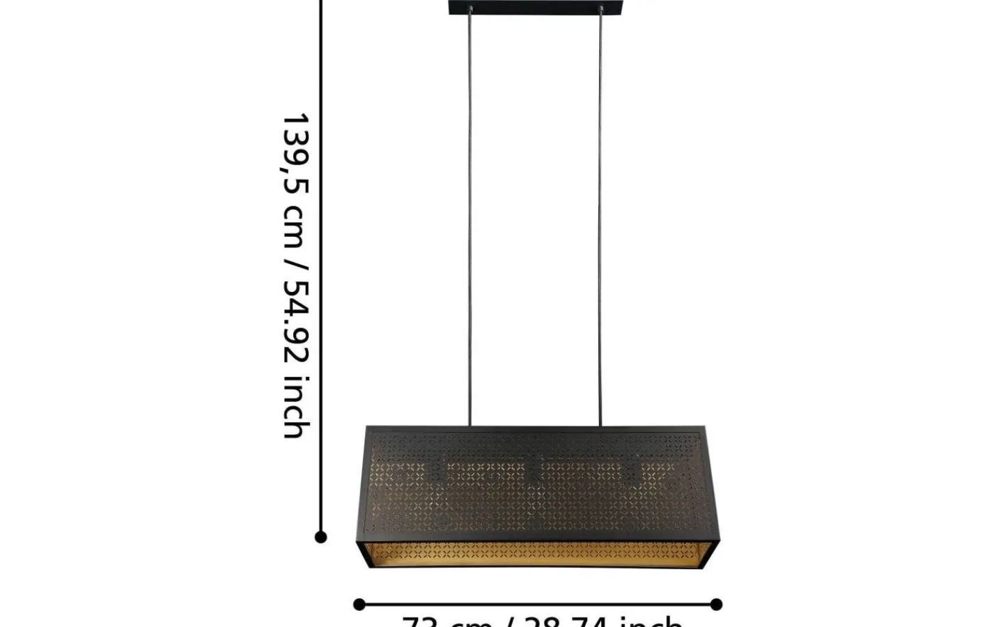 Eglo Sallicano Taklampa 73cm Svart* Avlånga Taklampor