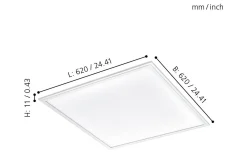 Eglo Salobrena LED-Panel 62x62cm utv/inf LED 4000K 35W Vit (Ej standardmått i Sverige)* Led Paneler|Plafonder