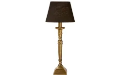 Vardagsrum|Bordslampor<PR Home Salong Bordslampa 42cm Antikmässing med Skärm Oval Svart
