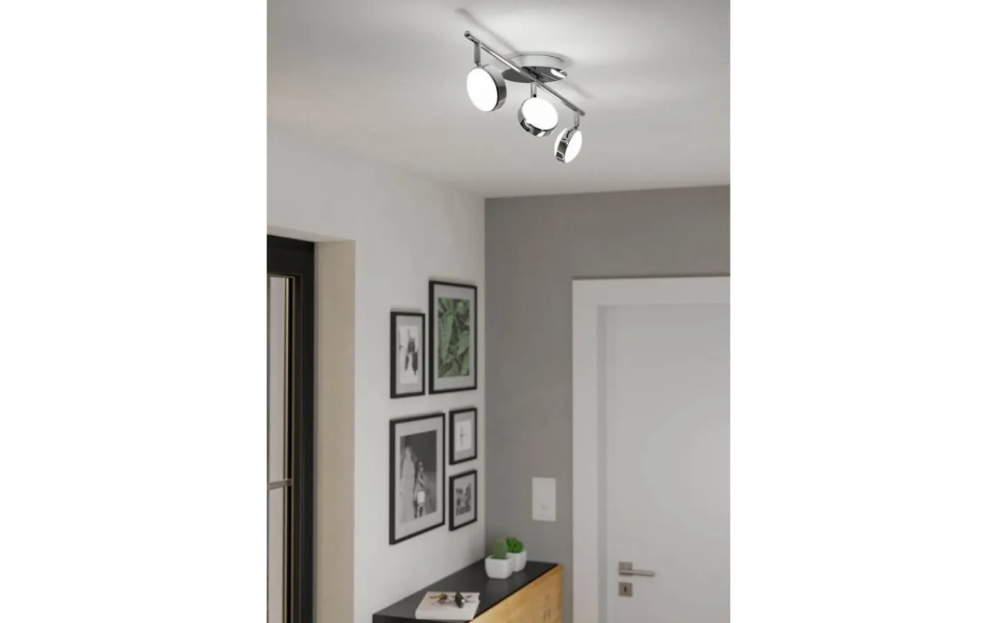 Avlånga Takspotlights|Takspot Med 3 Lampor<Eglo Salto Takspotlight 56cm LED 3000K 3x5,4W Krom