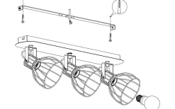 Eglo Sambatello Takspotlight 58cm Brun* Avlånga Takspotlights|Takspot Med 3 Lampor