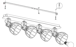 Avlånga Takspotlights|Takspot Med Minst 4 Lampor<Eglo Sambatello Takspotlight 80cm Brun