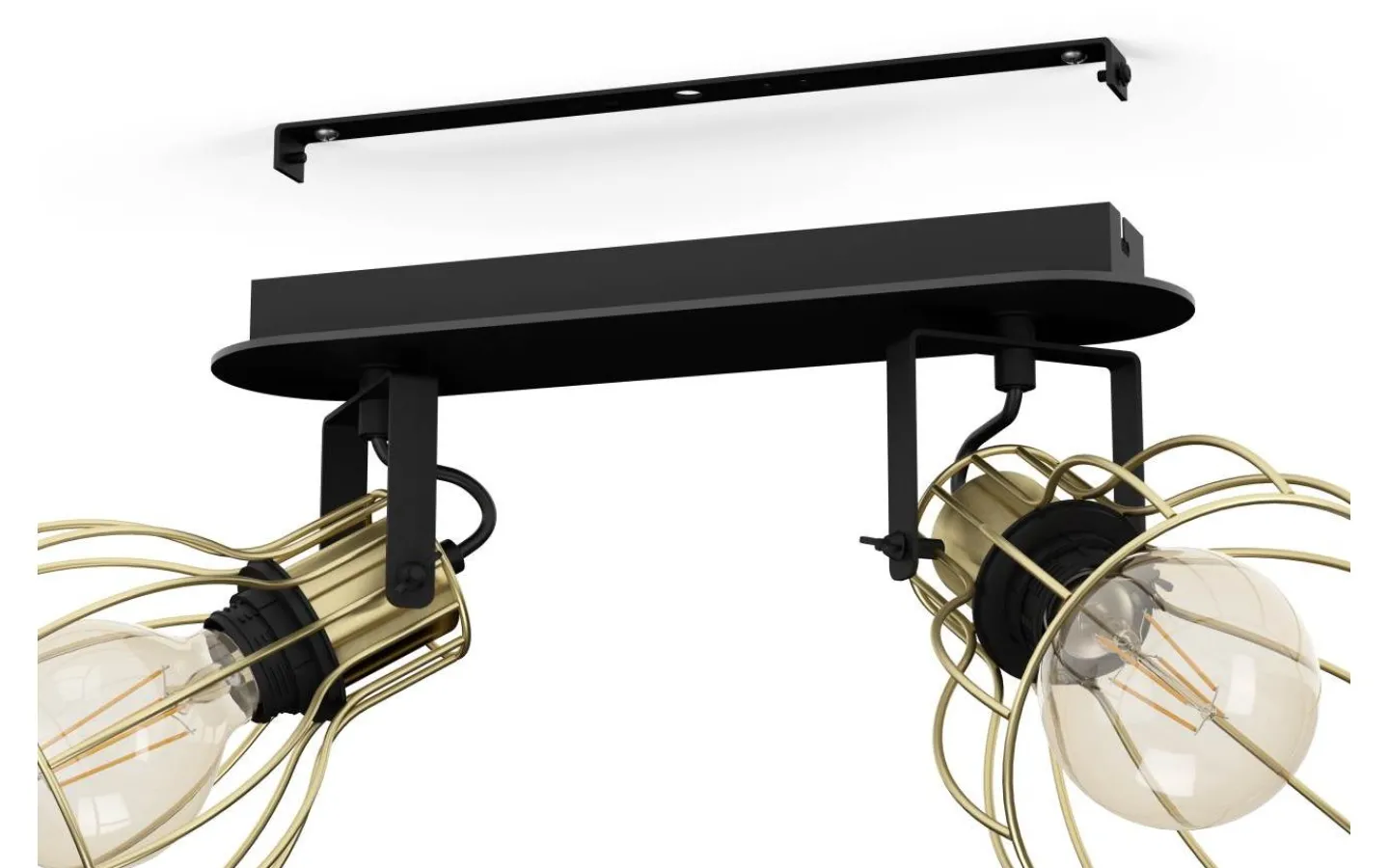 Avlånga Takspotlights|Takspot Med 2 Lampor<Eglo Sambatello Takspotlight 48cm Svart/Guld