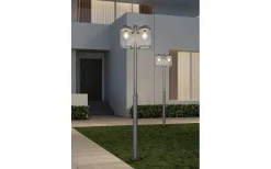 Kompletta Stolplyktor<Trio Lighting Sambesi Stolplykta 240cm 3xE27 antracit skymningssensor IP44