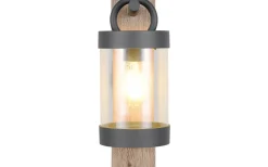 Vägglyktor|Vägglampor Utomhus<Trio Lighting Sambesi Vägglampa E27 antracit/trä skymningssensor IP44