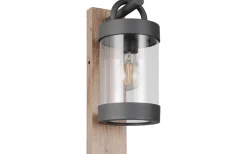 Vägglyktor|Vägglampor Utomhus<Trio Lighting Sambesi Vägglampa E27 antracit/trä skymningssensor IP44