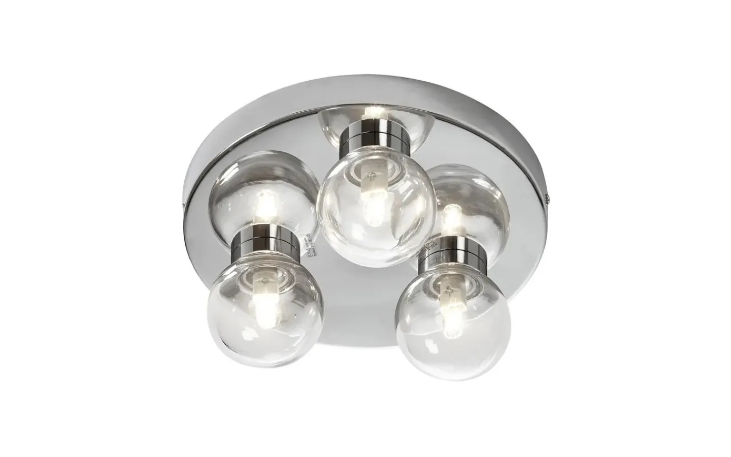 ArmaturHantverk Sandhamn Plafond Ø25cm Krom/Klar IP44* Badrumslampor Tak