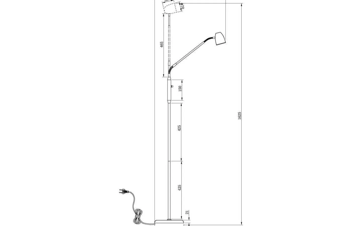 Aneta Sandnes Golvlampa 140cm Tenn* Golvläslampor