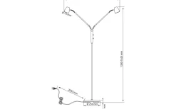 Aneta Sandnes Golvlampa Dubbel 140cm Stål* Golvläslampor