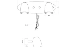 Aneta Sandnes Vägglampa Dubbel 32cm Vit* Sovrum|Läslampor