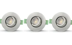 Llitt Sanna 230V Spotlight 3000/4000K 6W 3-pack Borstad Stål IP65* Infällda Spotlights Utomhus|230V Led Spotlights