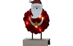 Konstsmide Santa Claus Batteridriven Bordsdekoration Bomull/Trä* Batteri Julpynt Inomhus