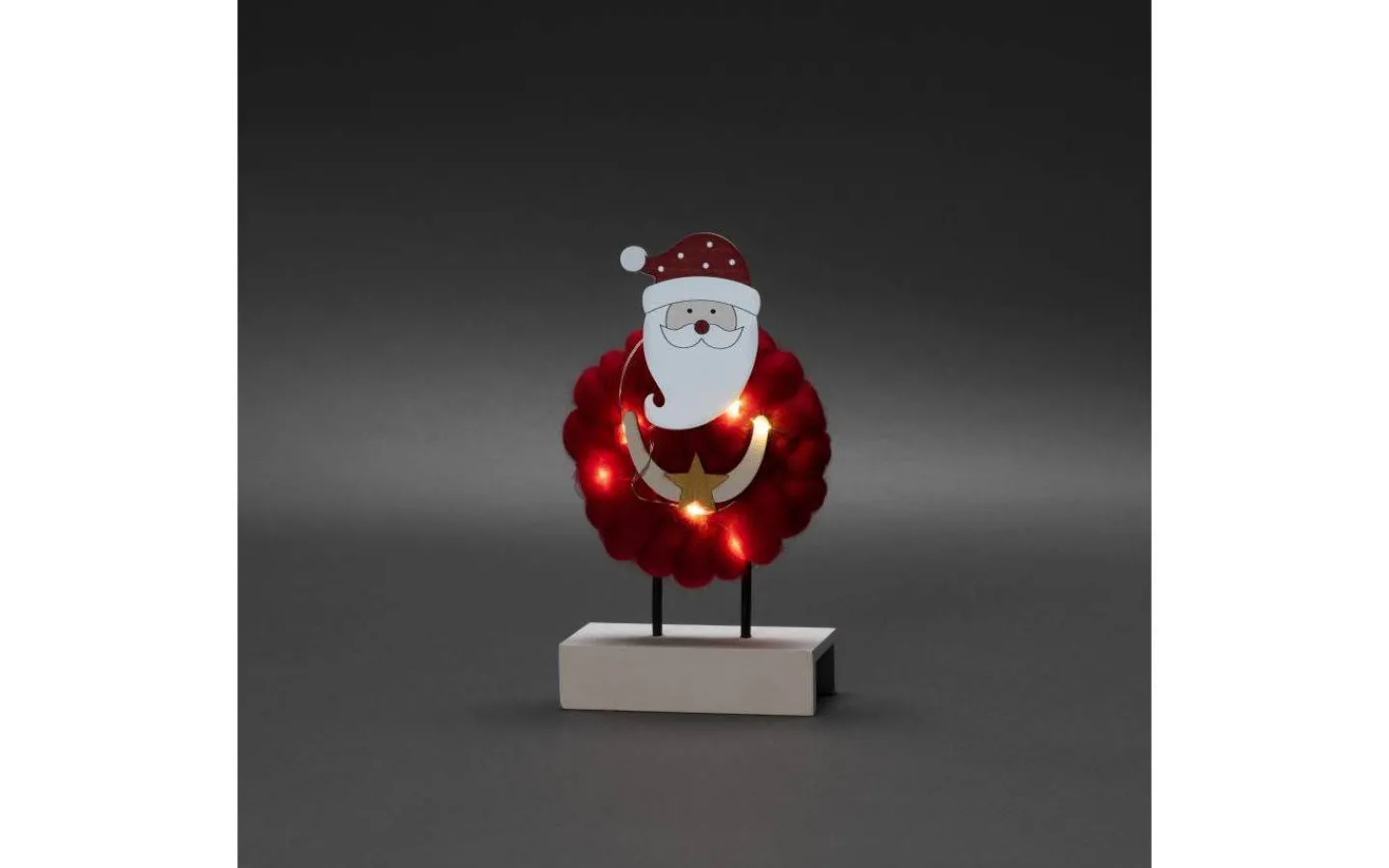 Konstsmide Santa Claus Batteridriven Bordsdekoration Bomull/Trä* Batteri Julpynt Inomhus