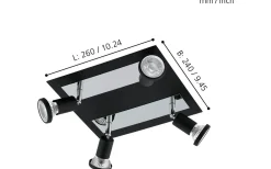 Sarria Takspotlight 26cm GU10 LED 3000K 4x4,5W Svart