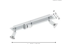 Avlånga Takspotlights|Takspot Med 3 Lampor<Eglo Sarria Takspotlight 46cm GU10 LED 3000K 3x4,5W Vit