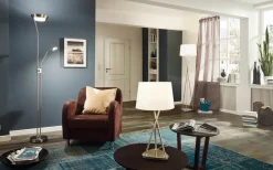 Eglo Sarrione Golvlampa 180cm LED 3000K 2,8+17W Matt Nickel* Uplight|Golvläslampor