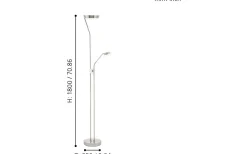 Eglo Sarrione Golvlampa 180cm LED 3000K 2,8+17W Matt Nickel* Uplight|Golvläslampor